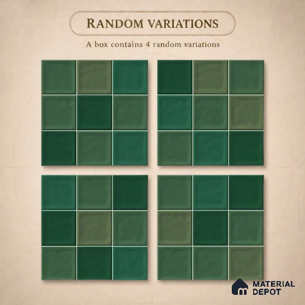 Faux Subway Wall Tile TL 11316 Emerald Mist 1 ft x 1 ft Ceramic Glossy Finish Tile - 10 mm | Suitable For Bathroom, Dining Area, Kitchen Backsplash