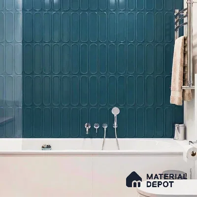 Faux Subway Wall Tile TL 11327 Midnight Pillar 1 ft x 1 ft Ceramic Glossy Finish Tile - 10 mm | Suitable For Bathroom, Dining Area, Kitchen Backsplash