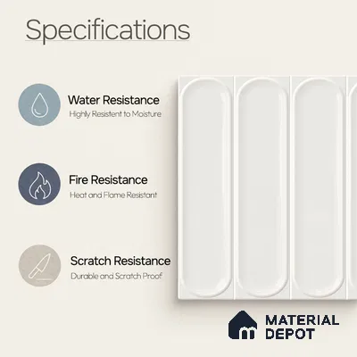 Faux Subway Wall Tile TL 11329 Arctic Pillar 1 ft x 1 ft Ceramic Glossy Finish Tile - 10 mm | Suitable For Bathroom, Dining Area, Kitchen Backsplash