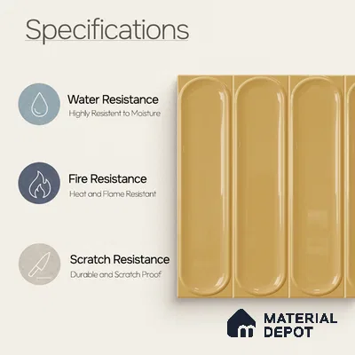 Faux Subway Wall Tile TL 11331 Golden Arcade 1 ft x 1 ft Ceramic Glossy Finish Tile - 10 mm | Suitable For Bathroom, Dining Area, Kitchen Backsplash