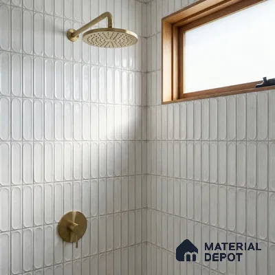 Faux Subway Wall Tile TL 11334 Frosted Pillar 1 ft x 1 ft Ceramic Glossy Finish Tile - 10 mm | Suitable For Bathroom, Dining Area, Kitchen Backsplash