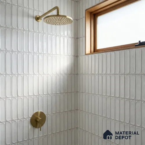 Faux Subway Wall Tile TL 11334 Frosted Pillar 1 ft x 1 ft Ceramic Glossy Finish Tile - 10 mm | Suitable For Bathroom, Dining Area, Kitchen Backsplash