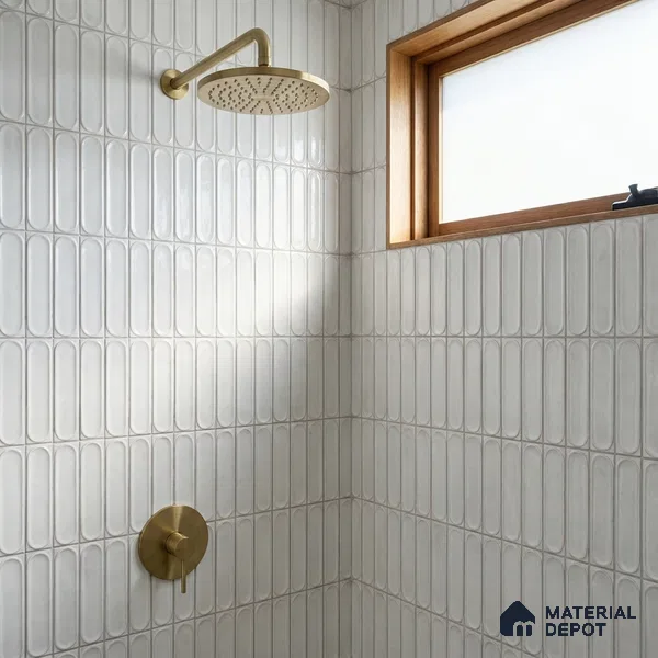Faux Subway Wall Tile TL 11334 Frosted Pillar 1 ft x 1 ft Ceramic Glossy Finish Tile - 10 mm | Suitable For Bathroom, Dining Area, Kitchen Backsplash
