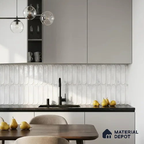 Faux Subway Wall Tile TL 11334 Frosted Pillar 1 ft x 1 ft Ceramic Glossy Finish Tile - 10 mm | Suitable For Bathroom, Dining Area, Kitchen Backsplash
