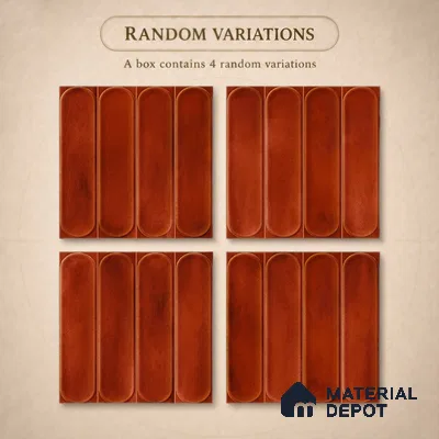 Faux Subway Wall Tile TL 11337 Terracotta Arch 1 ft x 1 ft Ceramic Glossy Finish Tile - 10 mm | Suitable For Bathroom, Dining Area, Kitchen Backsplash