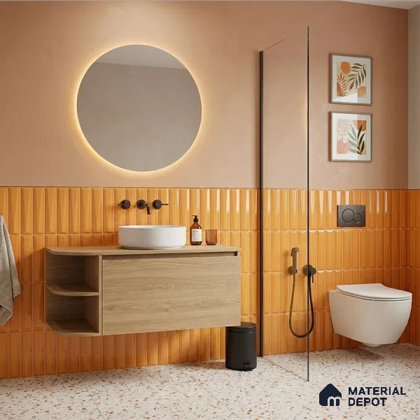 Faux Subway Wall Tile TL 11340 Golden Taper 1 ft x 1 ft Ceramic Glossy Finish Tile - 10 mm | Suitable For Bathroom, Balcony & Kitchen Backsplash