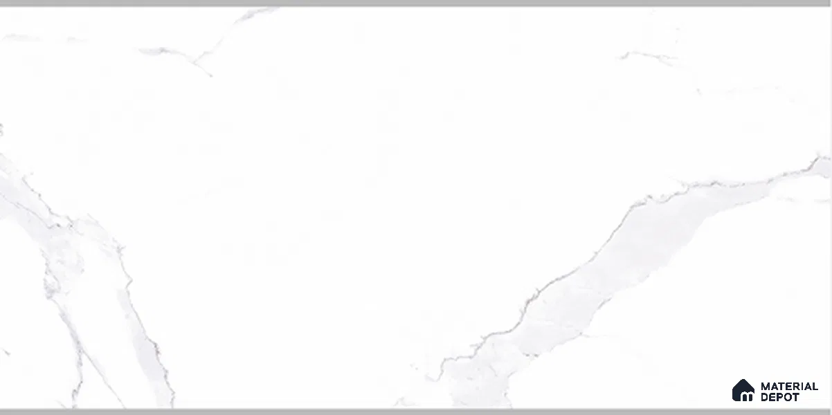Marble Light Wall Tile TL 11353 White 2 ft x 1 ft Glossy Finish Ceramic Tile - 9 mm | Suitable For Living Room, Kitchen, Bathroom