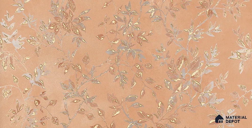 Floral Look Wall Tile TL 11361 B 214 Dark 2 ft x 1 ft Glossy Finish Ceramic Tile - 9 mm | Please Expect a Slight Variation of Pattern