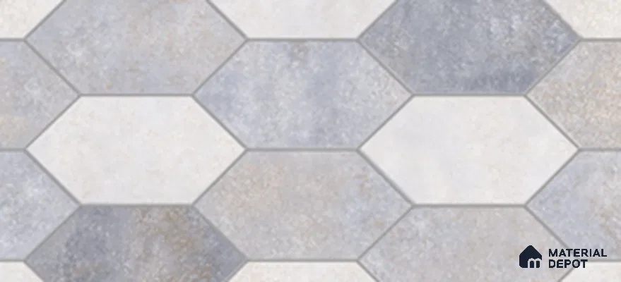 Hexagonal Look Wall Tile TL 11366 B 229 Dark 2 ft x 1 ft Glossy Finish Ceramic Tile - 9 mm