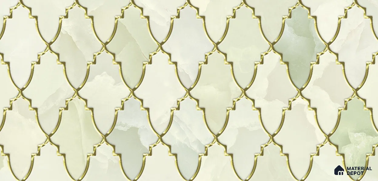 Patterned Look Wall Tile TL 11370 B 256 Dark 2 ft x 1 ft Glossy Finish Ceramic Tile - 9 mm