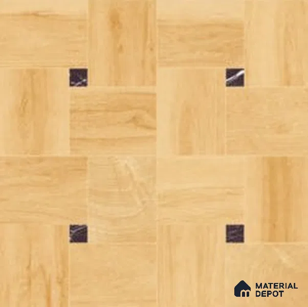 Wood Look Floor & Wall Tile TL 11374 Blonde Oak Block Parquet 2 ft x 2 ft Matte Finish Porcelain Tile - 9 mm | Suitable For Kitchen, Bedroom