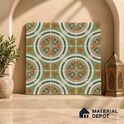 Moroccan Floor & Wall Tile TL 11381 B 6628 2 ft x 2 ft Matte Finish Porcelain Tile - 9 mm | Suitable For Kitchen, Accent/Feature Wall, Dining Area