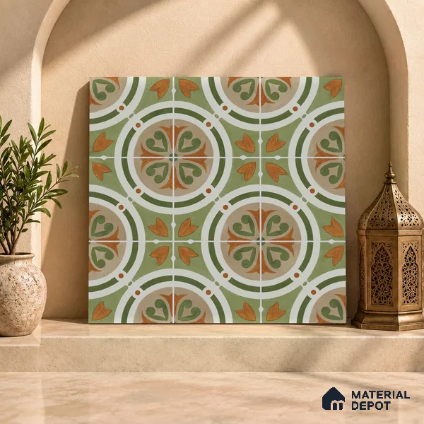 Moroccan Floor & Wall Tile TL 11381 B 6628 2 ft x 2 ft Matte Finish Porcelain Tile - 9 mm | Suitable For Kitchen, Accent/Feature Wall, Dining Area