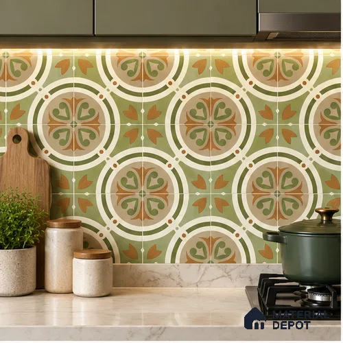 Moroccan Floor & Wall Tile TL 11381 B 6628 2 ft x 2 ft Matte Finish Porcelain Tile - 9 mm | Suitable For Kitchen, Accent/Feature Wall, Dining Area