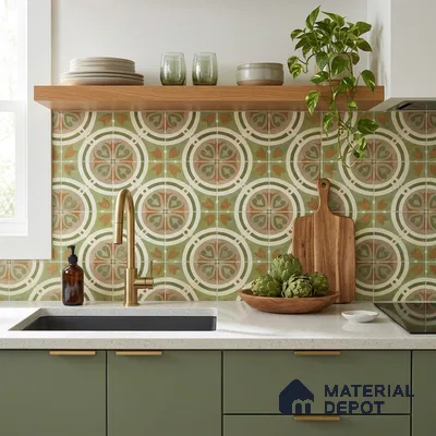Moroccan Floor & Wall Tile TL 11381 B 6628 2 ft x 2 ft Matte Finish Porcelain Tile - 9 mm | Suitable For Kitchen, Accent/Feature Wall, Dining Area