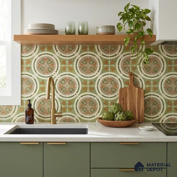 Moroccan Floor & Wall Tile TL 11381 B 6628 2 ft x 2 ft Matte Finish Porcelain Tile - 9 mm | Suitable For Kitchen, Accent/Feature Wall, Dining Area