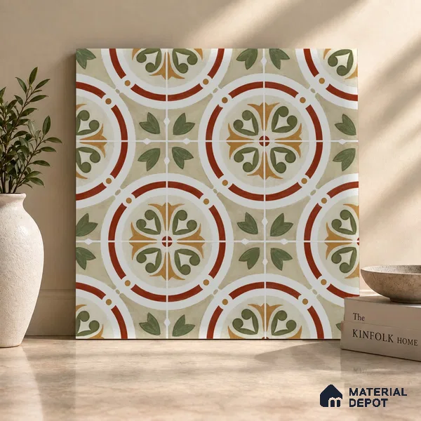 Moroccan Floor & Wall Tile TL 11381 6627 2 ft x 2 ft Matte Finish Porcelain Tile - 9 mm | Suitable For Kitchen, Accent/Feature Wall, Dining Area