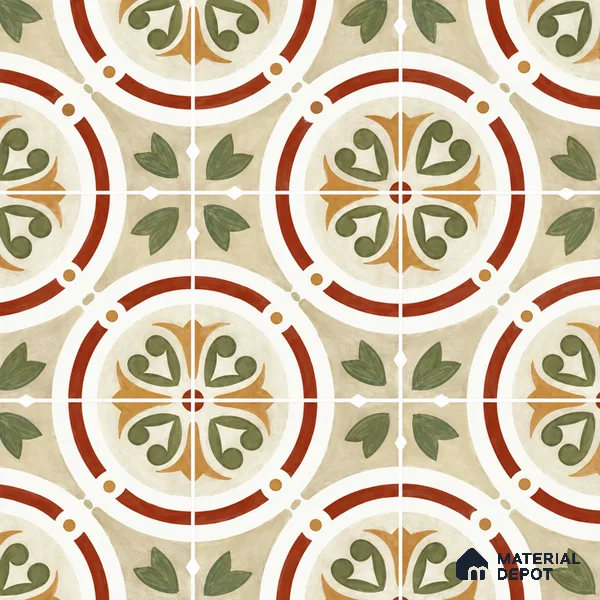 Moroccan Floor & Wall Tile TL 11381 6627 2 ft x 2 ft Matte Finish Porcelain Tile - 9 mm | Suitable For Kitchen, Accent/Feature Wall, Dining Area