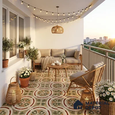 Moroccan Floor & Wall Tile TL 11381 6627 2 ft x 2 ft Matte Finish Porcelain Tile - 9 mm | Suitable For Kitchen, Accent/Feature Wall, Dining Area
