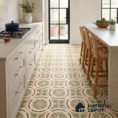 Moroccan Floor & Wall Tile TL 11381 6627 2 ft x 2 ft Matte Finish Porcelain Tile - 9 mm | Suitable For Kitchen, Accent/Feature Wall, Dining Area
