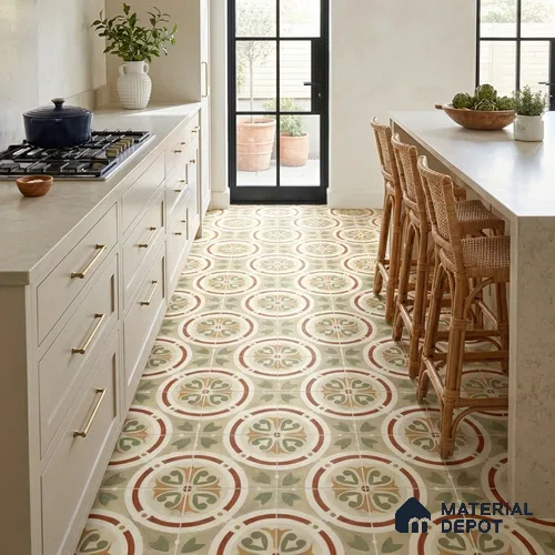 Moroccan Floor & Wall Tile TL 11381 6627 2 ft x 2 ft Matte Finish Porcelain Tile - 9 mm | Suitable For Kitchen, Accent/Feature Wall, Dining Area