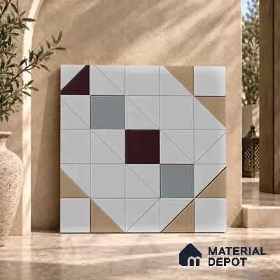 Moroccan Floor & Wall Tile TL 11383 6015 2 ft x 2 ft Matte Finish Porcelain Tile - 9 mm | Suitable For Kitchen, Balcony, Dining Area