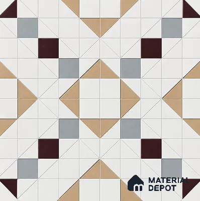 Moroccan Floor & Wall Tile TL 11383 6015 2 ft x 2 ft Matte Finish Porcelain Tile - 9 mm | Suitable For Kitchen, Balcony, Dining Area