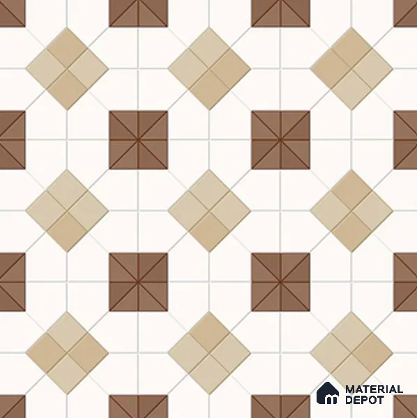 Geometric Look Floor & Wall Tile TL 11384 B 6018 2 ft x 2 ft Matte Finish Porcelain Tile - 9 mm