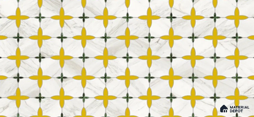 Highlighter Wall Tile TL 11389 Golden Clover 2 ft x 1 ft Glossy Finish Porcelain Tile - 9 mm | Suitable For Kitchen, Bathroom & Accent/Feature Wall