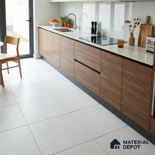 Terrazzo Full Body Floor & Wall Tile | TL 11395 Cresto Bianco | 2 ft x 2 ft Matte Finish Tile - 9 mm | Suitable For Living Room, Bedroom, Kitchen
