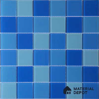 Mosaic Floor & Wall Tile TL 11400 | 300 x 300 mm (Chip Size 48x48 mm) Glossy Finish Glass Tile - 4 mm | Suitable For Outdoor, Swimming Pool Area