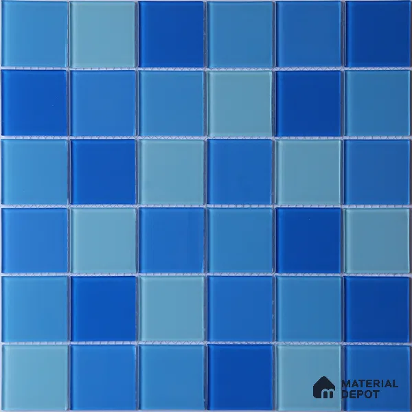 Mosaic Floor & Wall Tile TL 11400 | 300 x 300 mm (Chip Size 48x48 mm) Glossy Finish Glass Tile - 4 mm | Suitable For Outdoor, Swimming Pool Area
