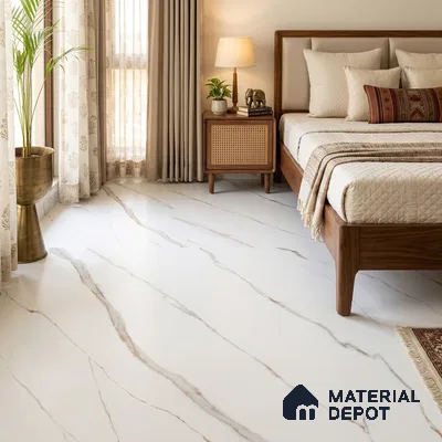 Marble Satvario Floor Tile TL 11415 Beige 6 ft x 4 ft Matte Carving Finish Colorbody Vitrified Tile - 15 mm | Suitable For Living Room, Bedroom, Bathroom | Against Order | Adhesive and Spacers Must be Used During Installation
