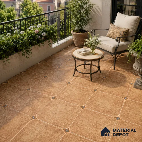 Terracotta Floor & Wall Octagon Tile TL 11427 B 20 inch x 20 inch Matte Finish Porcelain Tile - 9 mm | Suitable For Balcony, Kitchen, Dining Area, Bedroom