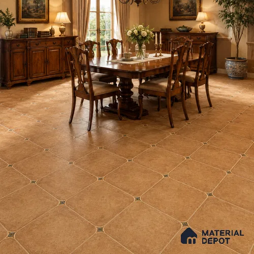 Terracotta Floor & Wall Octagon Tile TL 11427 B 20 inch x 20 inch Matte Finish Porcelain Tile - 9 mm | Suitable For Balcony, Kitchen, Dining Area, Bedroom