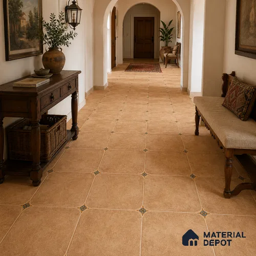 Cement Look Floor & Wall Octagon Tile TL 11427 B Terracotta 20 inch x 20 inch Matte Finish Porcelain Tile - 9 mm | Suitable For Balcony, Kitchen, Dining Area, Bedroom | Image 06