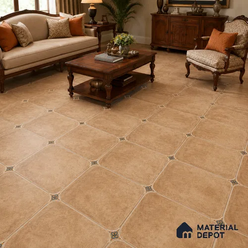 Terracotta Floor & Wall Octagon Tile TL 11427 B 20 inch x 20 inch Matte Finish Porcelain Tile - 9 mm | Suitable For Balcony, Kitchen, Dining Area, Bedroom