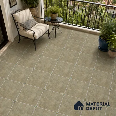 Olive Grey Floor & Wall Octagon Tile TL 11427 D 20 inch x 20 inch Matte Finish Porcelain Tile - 9 mm | Suitable For Balcony, Kitchen, Dining Area, Bedroom