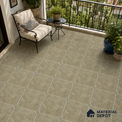 Olive Grey Floor & Wall Octagon Tile TL 11427 D 20 inch x 20 inch Matte Finish Porcelain Tile - 9 mm | Suitable For Balcony, Kitchen, Dining Area, Bedroom
