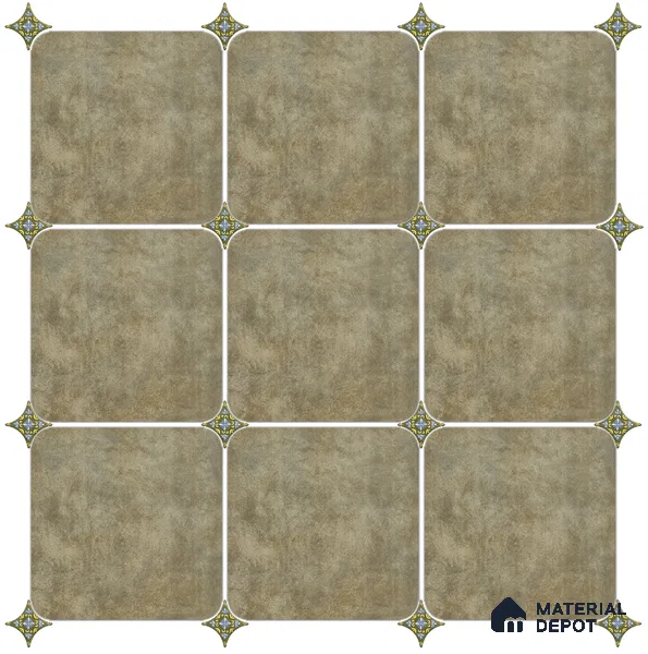 Olive Grey Floor & Wall Octagon Tile TL 11427 D 20 inch x 20 inch Matte Finish Porcelain Tile - 9 mm | Suitable For Balcony, Kitchen, Dining Area, Bedroom