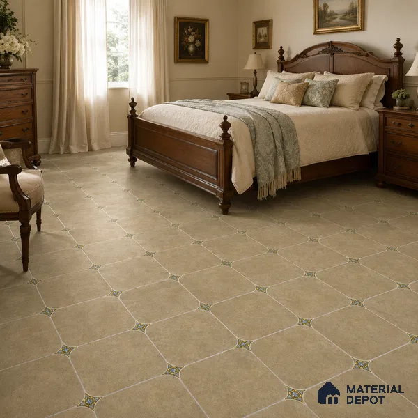 Olive Grey Floor & Wall Octagon Tile TL 11427 D 20 inch x 20 inch Matte Finish Porcelain Tile - 9 mm | Suitable For Balcony, Kitchen, Dining Area, Bedroom