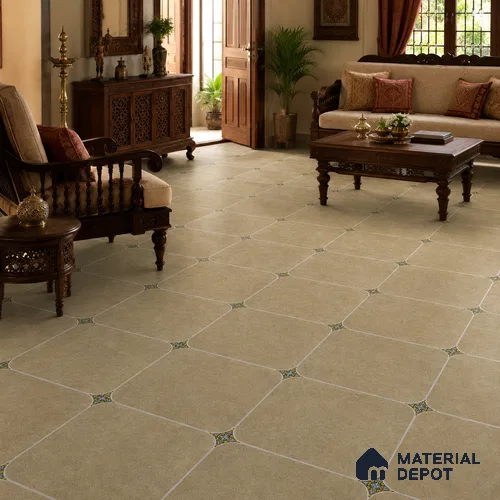 Cement Look Floor & Wall Octagon Tile TL 11427 B Terracotta 20 inch x 20 inch Matte Finish Porcelain Tile - 9 mm | Suitable For Balcony, Kitchen, Dining Area, Bedroom | Image 08