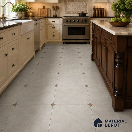 Cement Look Floor & Wall Octagon Tile TL 11427 B Terracotta 20 inch x 20 inch Matte Finish Porcelain Tile - 9 mm | Suitable For Balcony, Kitchen, Dining Area, Bedroom | Image 05