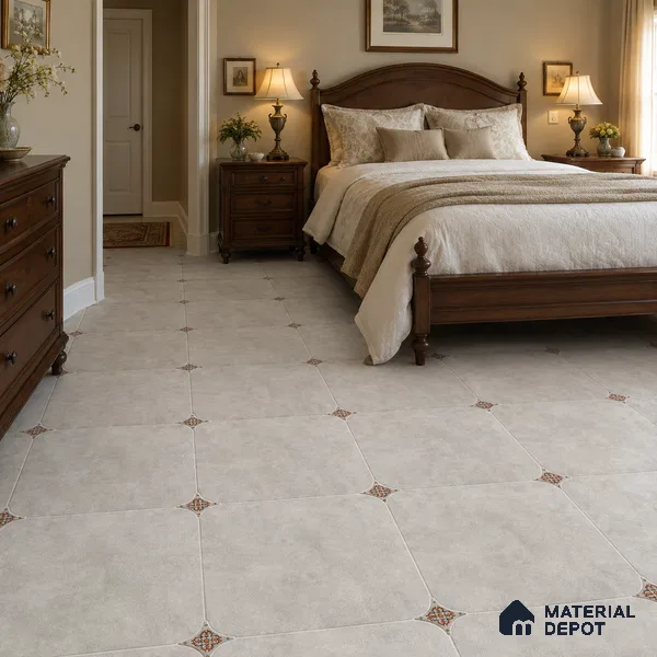 Silver Grey Floor & Wall Octagon Tile TL 11427 F 20 inch x 20 inch Matte Finish Porcelain Tile - 9 mm | Suitable For Balcony, Kitchen, Dining Area, Bedroom