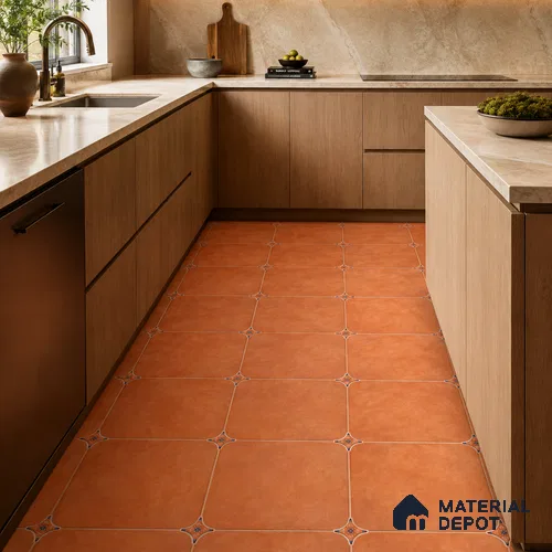 Rust Amber Cement Look Floor & Wall Octagon Tile TL 11427 G 20 inch x 20 inch Matte Finish Porcelain Tile - 9 mm | Suitable For Balcony, Kitchen, Dining Area, Bedroom