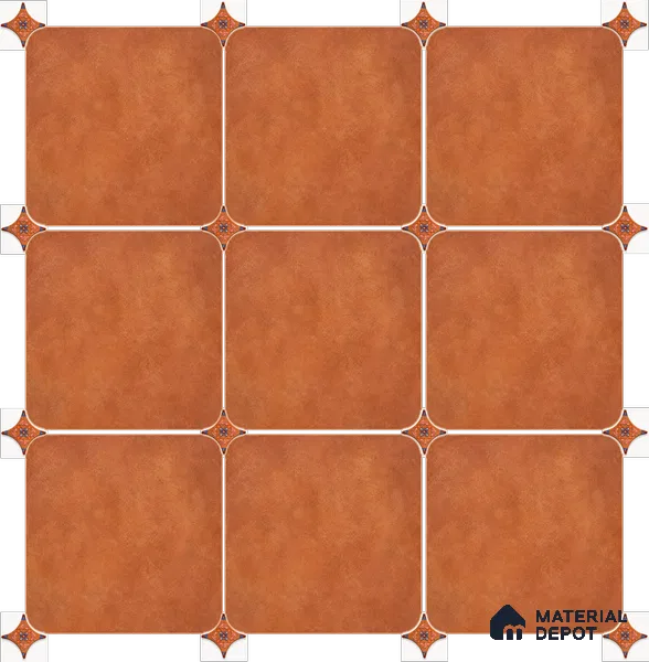 Rust Amber Cement Look Floor & Wall Octagon Tile TL 11427 G 20 inch x 20 inch Matte Finish Porcelain Tile - 9 mm | Suitable For Balcony, Kitchen, Dining Area, Bedroom