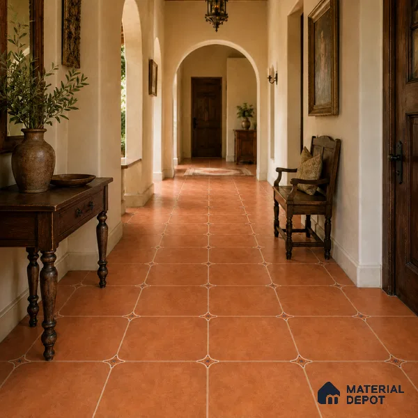 Rust Amber Cement Look Floor & Wall Octagon Tile TL 11427 G 20 inch x 20 inch Matte Finish Porcelain Tile - 9 mm | Suitable For Balcony, Kitchen, Dining Area, Bedroom