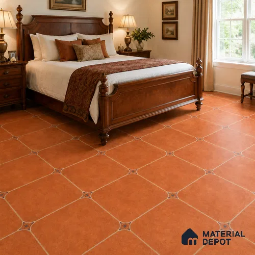 Cement Look Floor & Wall Octagon Tile TL 11427 B Terracotta 20 inch x 20 inch Matte Finish Porcelain Tile - 9 mm | Suitable For Balcony, Kitchen, Dining Area, Bedroom | Image 07