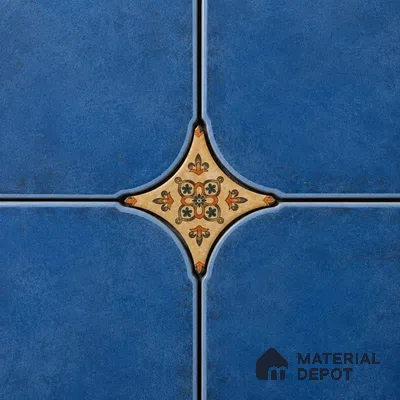 Floral Star Moroccan Floor & Wall Insert Tile TL 11427 I Cream 3 inch x 3 inch Matte Finish Porcelain Tile - 9 mm | Suitable For Balcony, Kitchen, Dining Area, Bedroom
