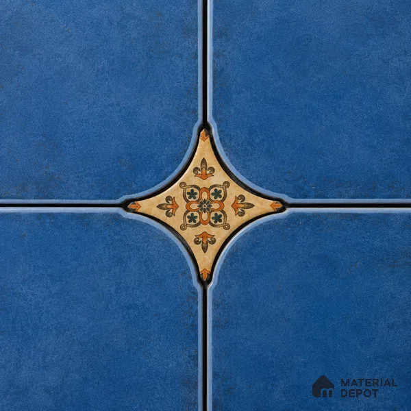 Floral Star Moroccan Floor & Wall Insert Tile TL 11427 I Cream 3 inch x 3 inch Matte Finish Porcelain Tile - 9 mm | Suitable For Balcony, Kitchen, Dining Area, Bedroom